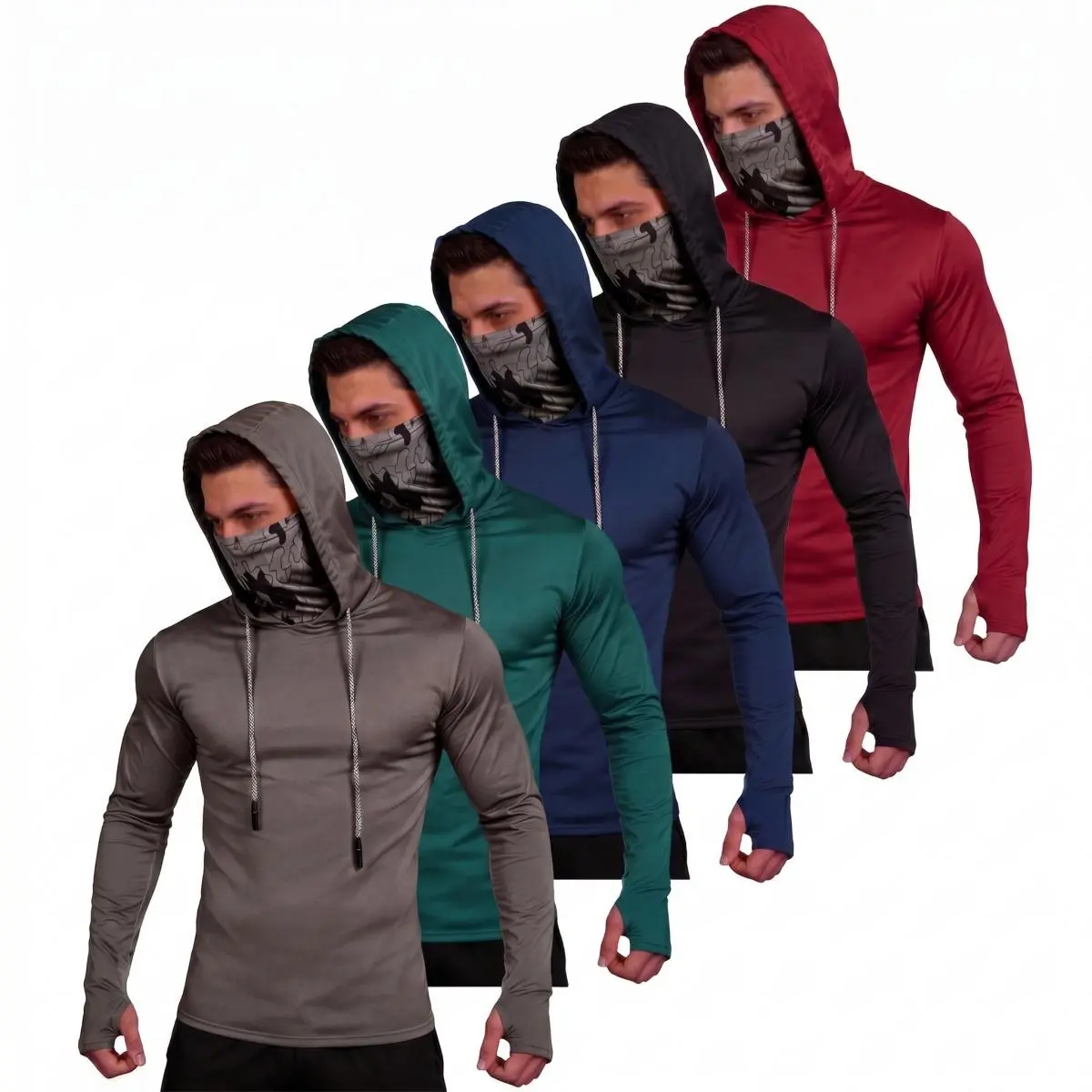 5-Pack Men's UPF 50+ Sun Protection Hoodie