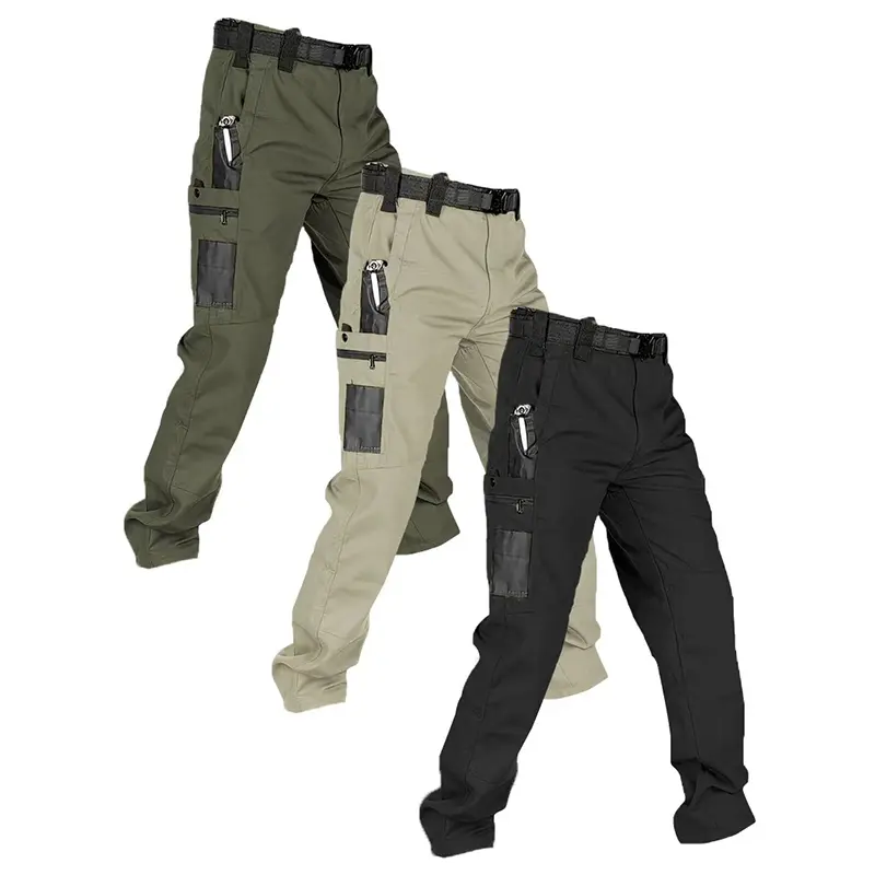 Men's Solid Color Waterproof Tactical Work Pants