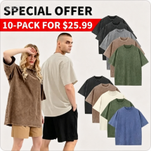 Men’s Plus Size 100% Cotton Acid Wash Oversized Heavyweight Vintage T-Shirt