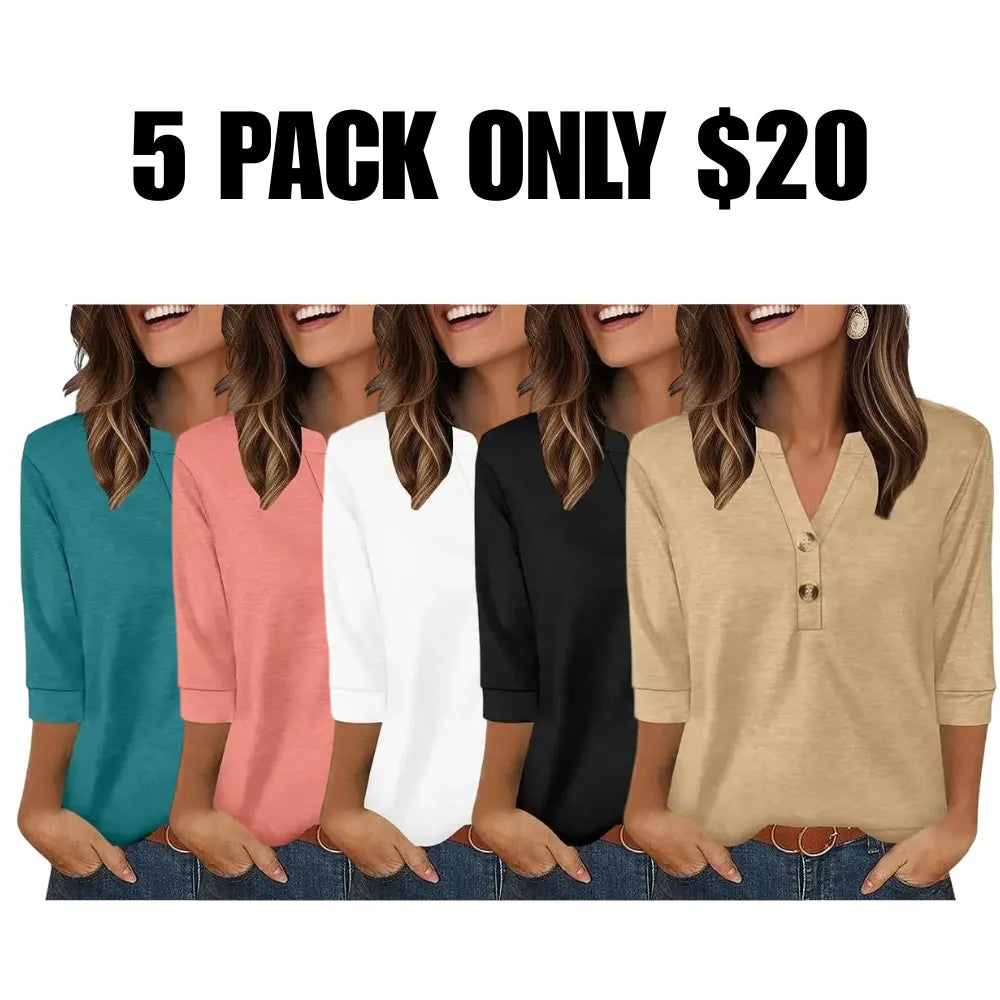 Womens Tops 3/4 Sleeve Heley Shirts for Women Summer Fashion Blouses