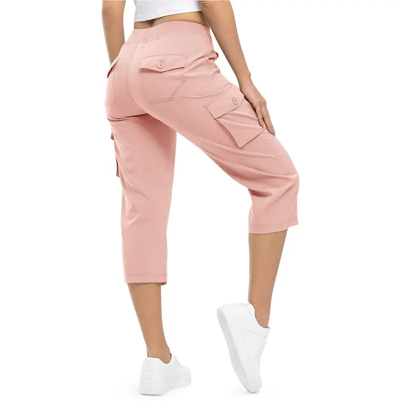 Women's Plus Size Cargo Capri Pants – Lightweight Loose Fit Summer Pants