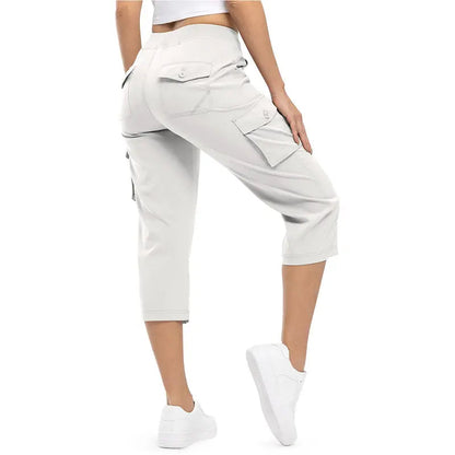 Women's Plus Size Cargo Capri Pants – Lightweight Loose Fit Summer Pants