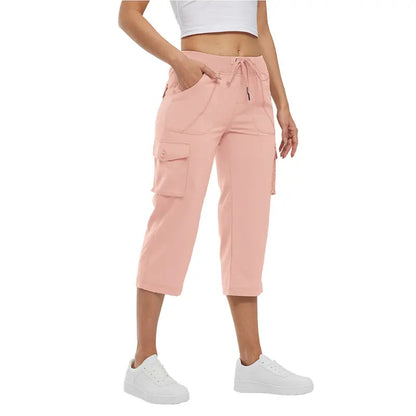Women's Plus Size Cargo Capri Pants – Lightweight Loose Fit Summer Pants