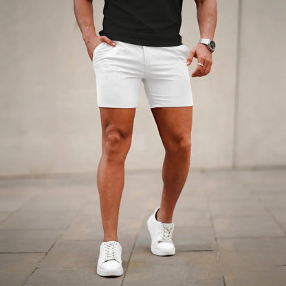 Men’s 5-Inch Slim Fit Stretch Chino Shorts – Casual Tapered Comfort Summer Shorts