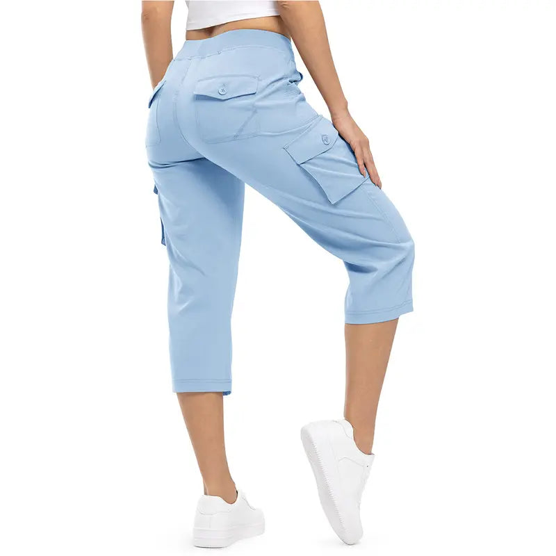 Women's Plus Size Cargo Capri Pants – Lightweight Loose Fit Summer Pants