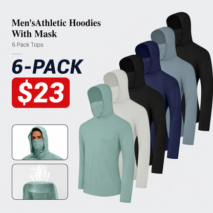 Men's Dry Fit Athletic Shirt Long Sleeve Fishing Hoodies Workout Tops