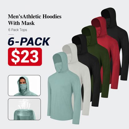 Men's Dry Fit Athletic Shirt Long Sleeve Fishing Hoodies Workout Tops