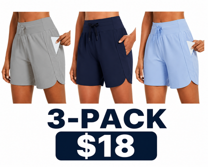 Women's High-Waist Quick Dry Athletic Shorts (3"/5"/7" Inseam)