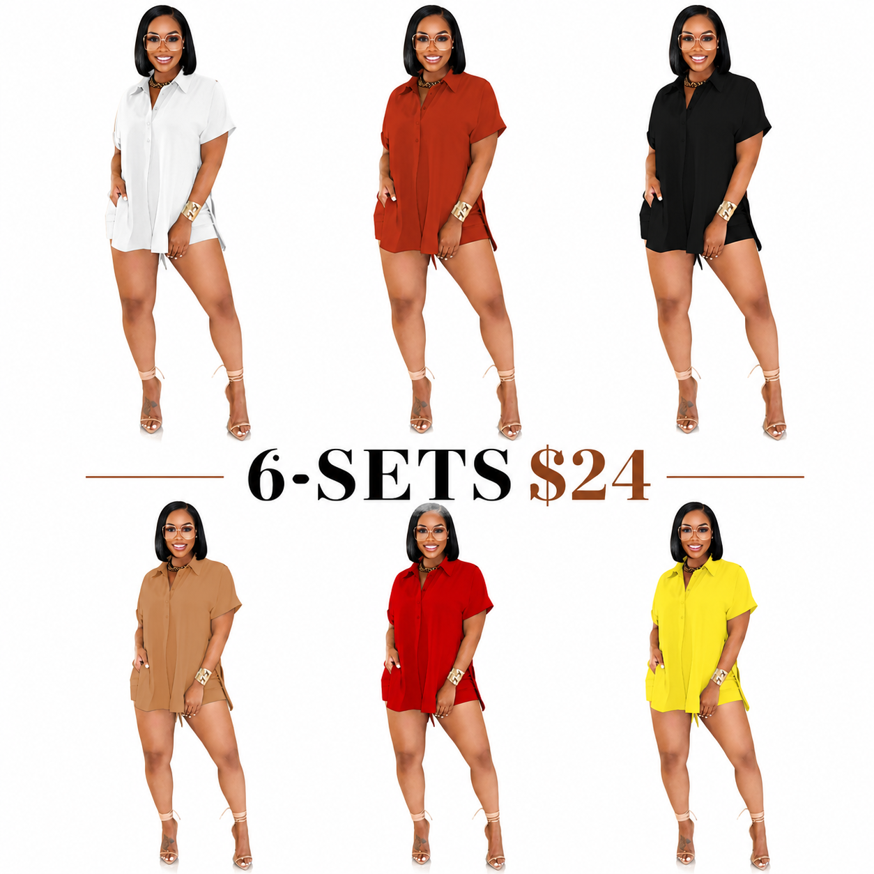 Chic Short Sets for Women Short Sleeve