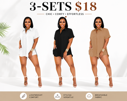 Chic Short Sets for Women Short Sleeve