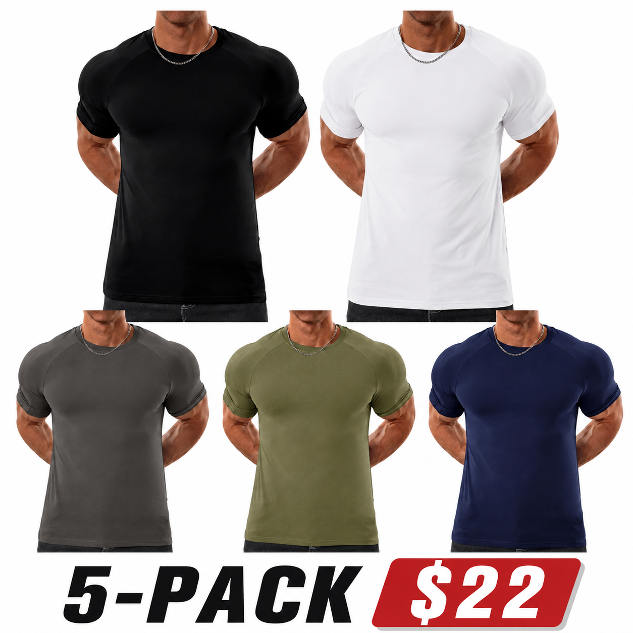 Men's Raglan Sleeve Tee, Athletic Tapered Fit