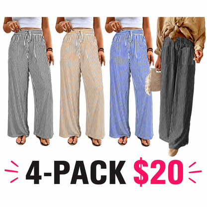 Womens Plus Size Wide Leg Pantswith Pockets