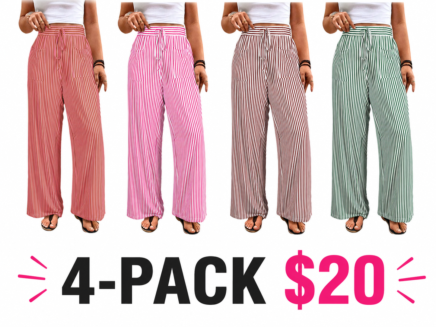 Womens Plus Size Wide Leg Pantswith Pockets