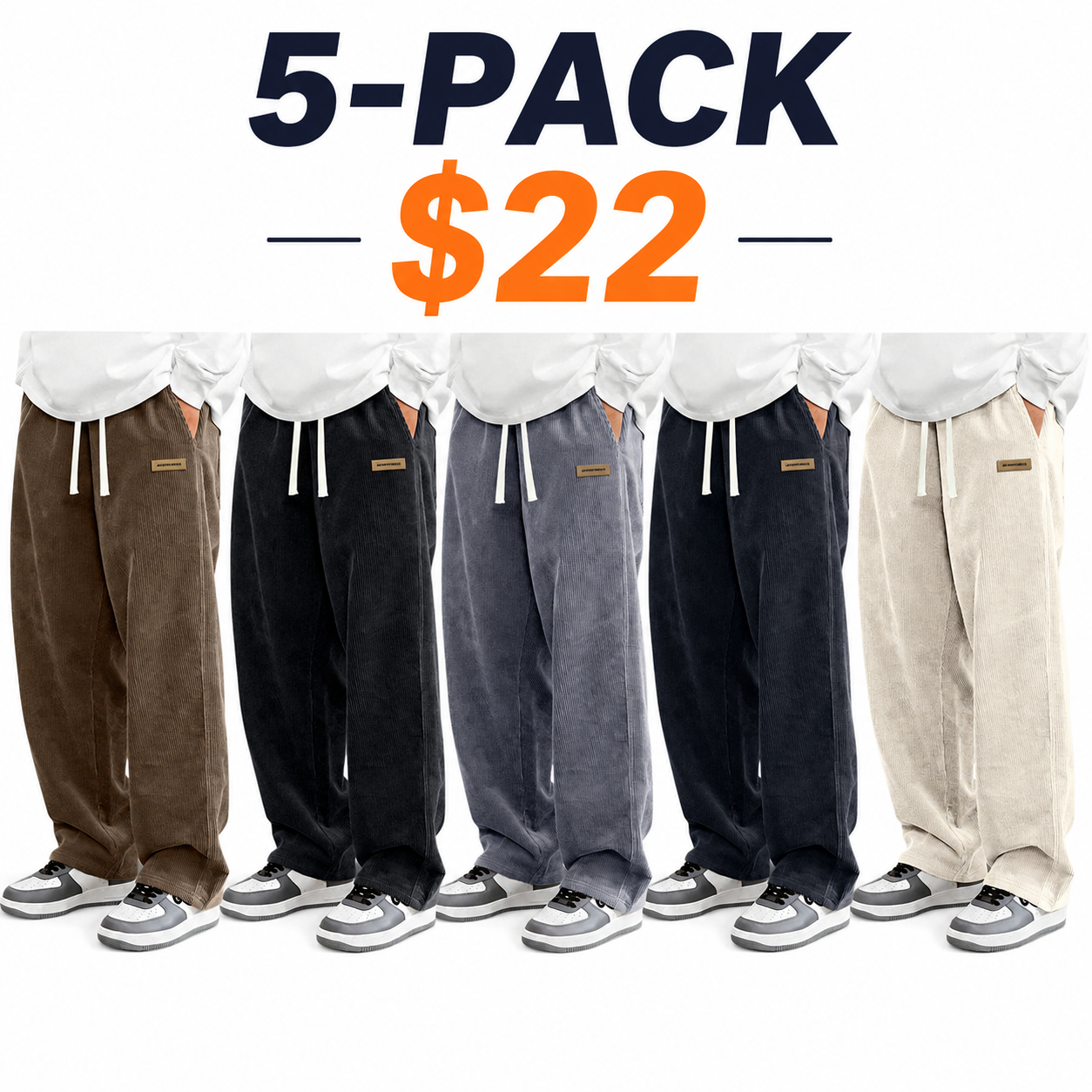 Men’s corduroy casual pants for spring and autumn