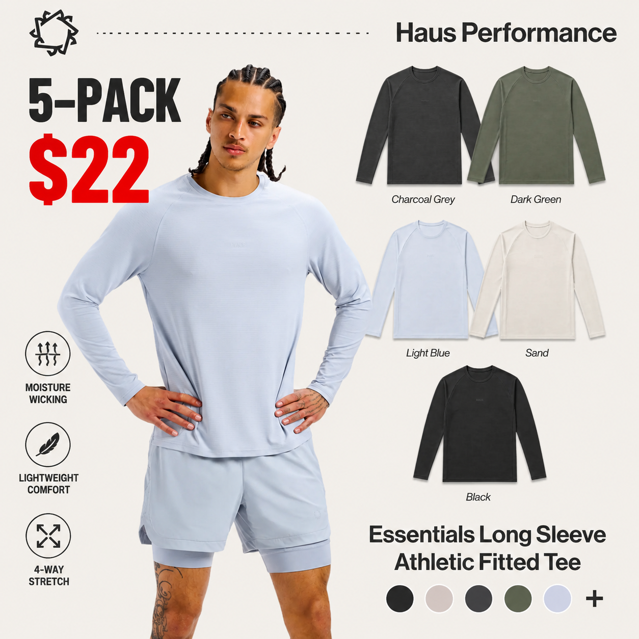 Long Sleeve Athletic Fitted Tee