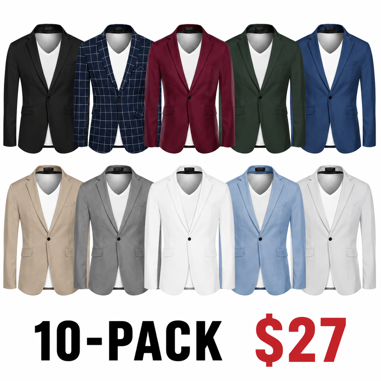 Men's One Button Casual Blazer Jacket