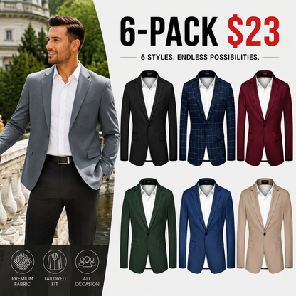 Men's One Button Casual Blazer Jacket