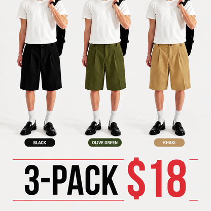 Men's Baggy Pleated Shorts Casual Summer Shorts