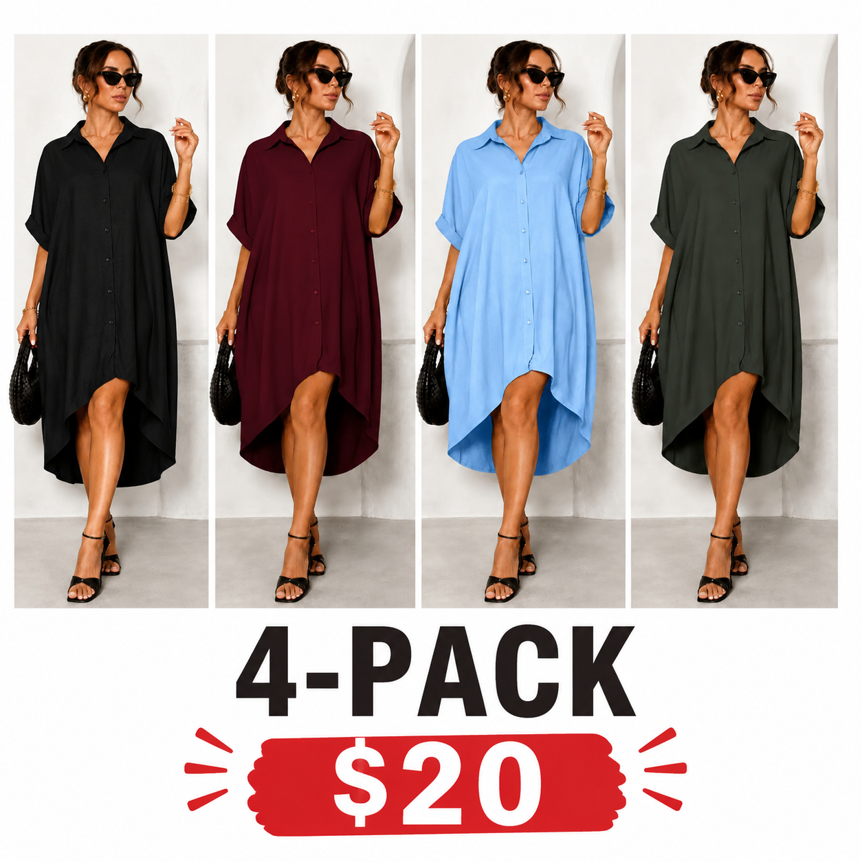 Women Sexy  Shirt Dress