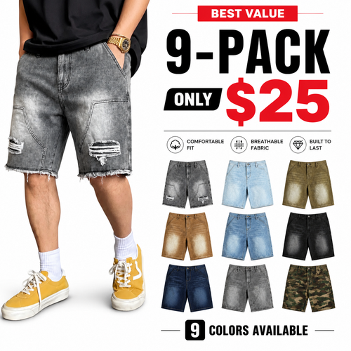 Men's Vintage Wash Denim Shorts