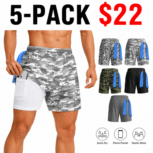 Men’s 7" Swim Trunks 2-in-1 with Compression Liner, Pockets