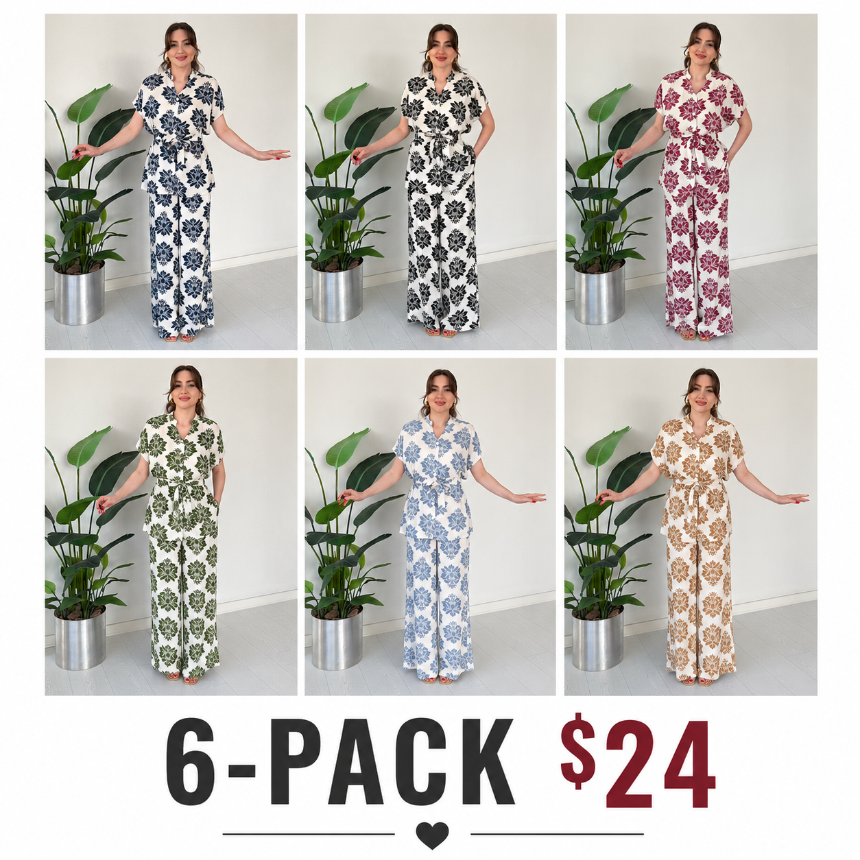 Ethnic Print Matching Two-Piece Set