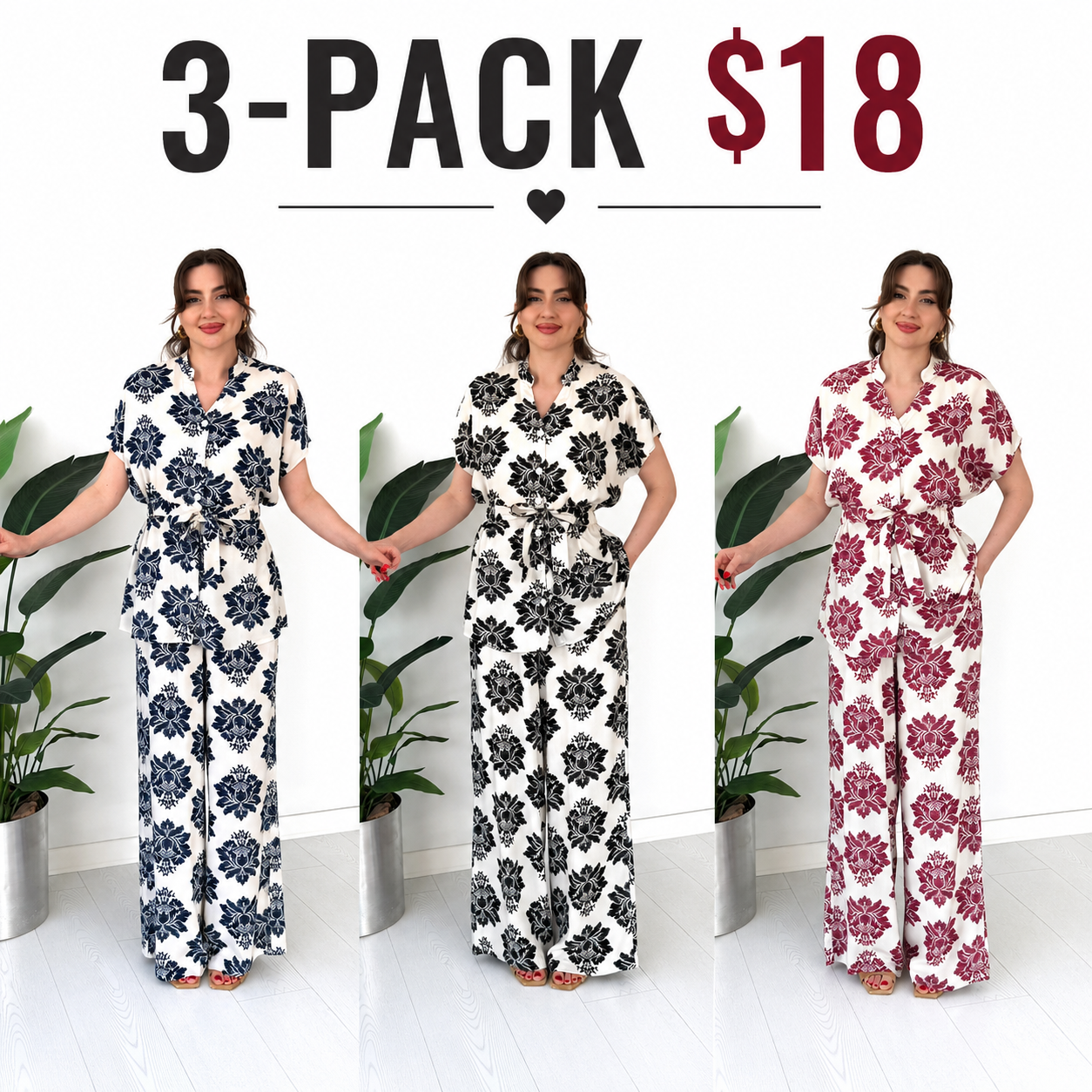 Ethnic Print Matching Two-Piece Set