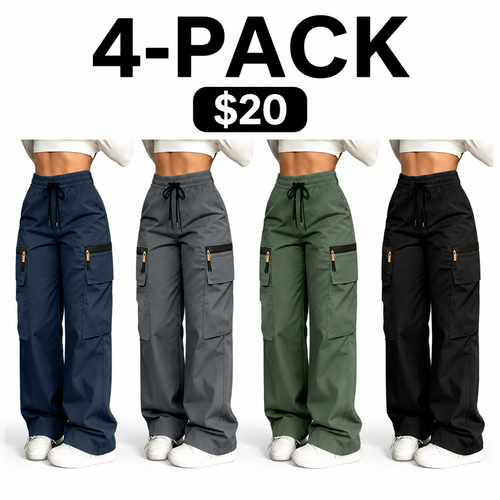 Women’s lightweight loose cargo pants with multiple pockets