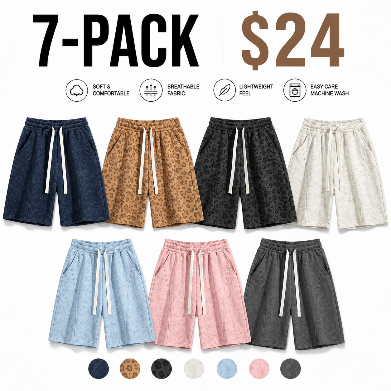 Men's Cotton Blend Sweat Shorts Casual Athletic Lounge Shorts with Pockets