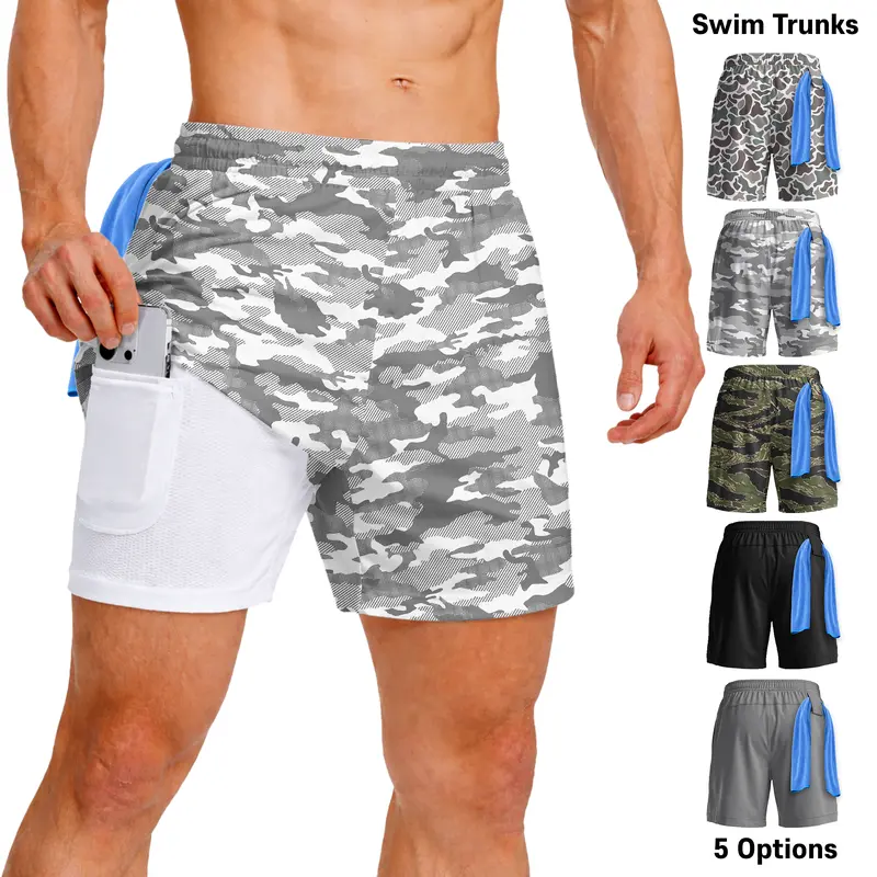 Men’s 7" Swim Trunks 2-in-1 with Compression Liner, Pockets