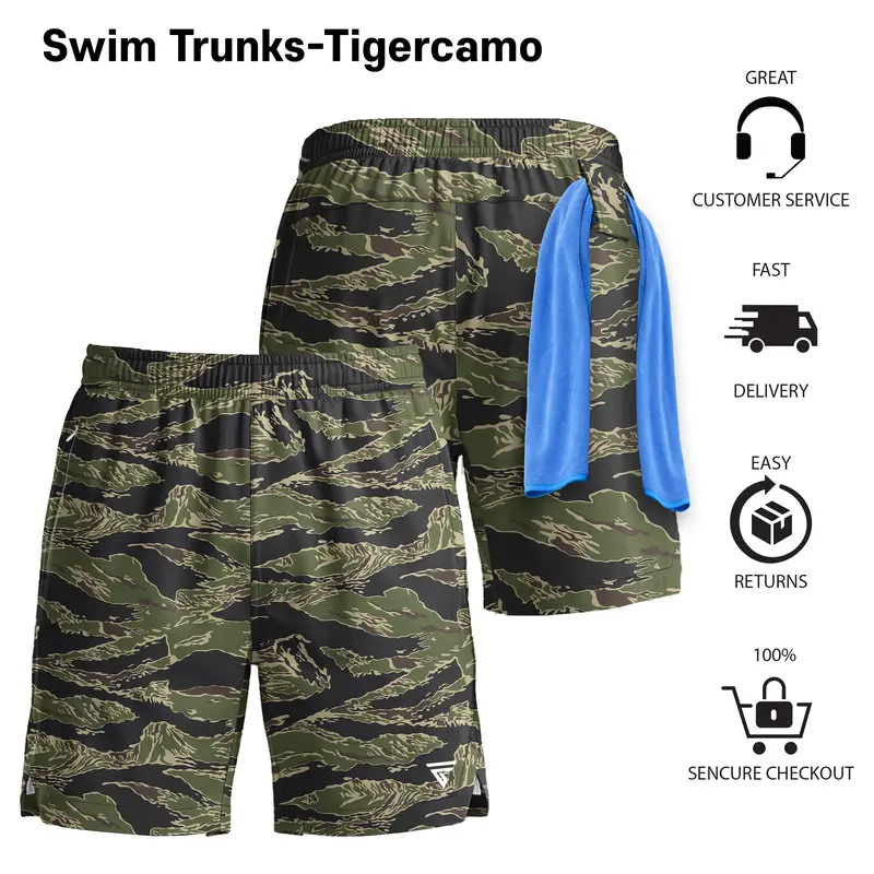 Men’s 7" Swim Trunks 2-in-1 with Compression Liner, Pockets