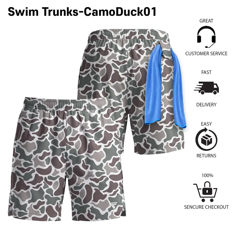 Men’s 7" Swim Trunks 2-in-1 with Compression Liner, Pockets