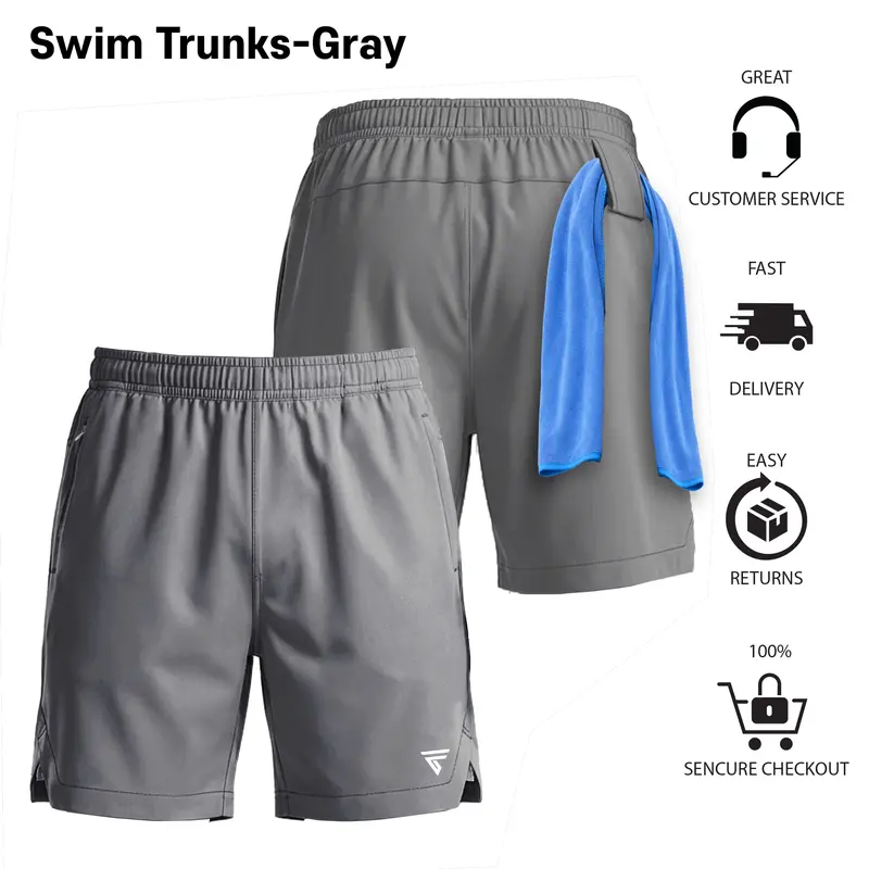 Men’s 7" Swim Trunks 2-in-1 with Compression Liner, Pockets