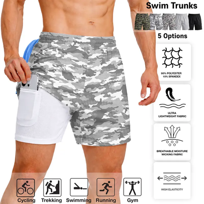 Men’s 7" Swim Trunks 2-in-1 with Compression Liner, Pockets