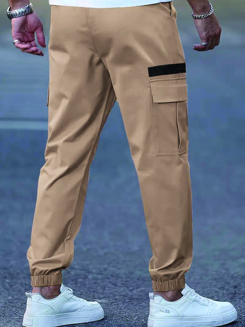 Men’s outdoor cargo pants, 3-pack — American casual straight-leg tapered harem long pants
