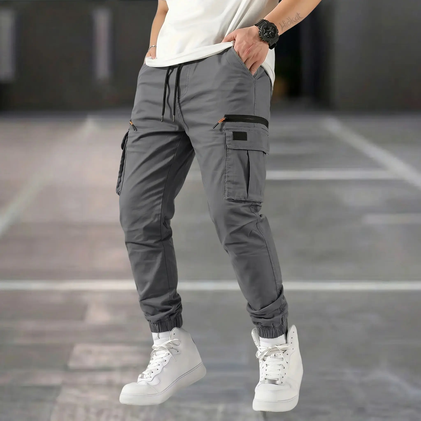 Men’s outdoor cargo pants, 3-pack — American casual straight-leg tapered harem long pants