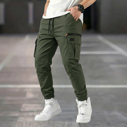 Men’s outdoor cargo pants, 3-pack — American casual straight-leg tapered harem long pants
