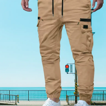 Men’s outdoor cargo pants, 3-pack — American casual straight-leg tapered harem long pants