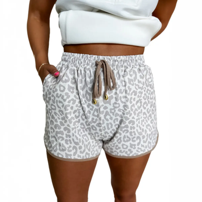 Women's Checkered Drawstring Elastic Waist Casual Shorts