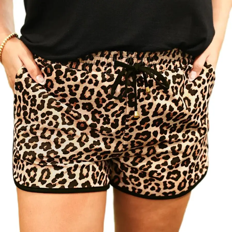 Women's Checkered Drawstring Elastic Waist Casual Shorts