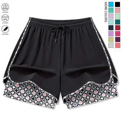 Set of 3 women’s casual athletic shorts featuring elastic waistband with lining