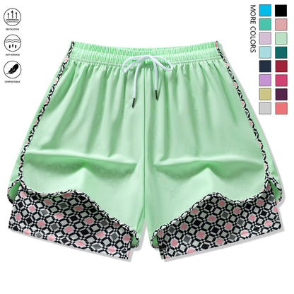 Set of 3 women’s casual athletic shorts featuring elastic waistband with lining