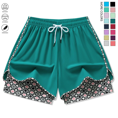 Set of 3 women’s casual athletic shorts featuring elastic waistband with lining