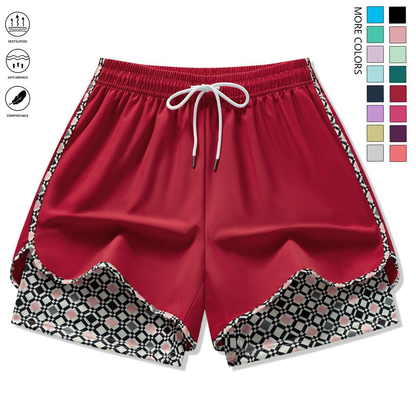 Set of 3 women’s casual athletic shorts featuring elastic waistband with lining