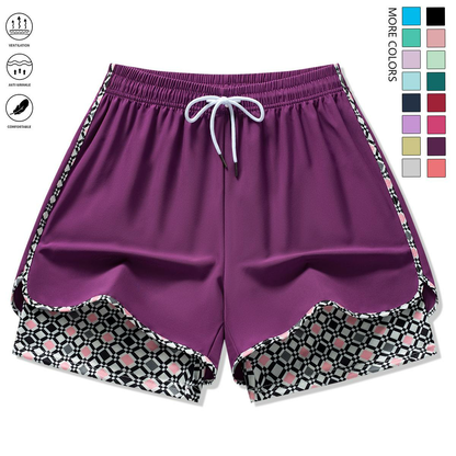 Set of 3 women’s casual athletic shorts featuring elastic waistband with lining
