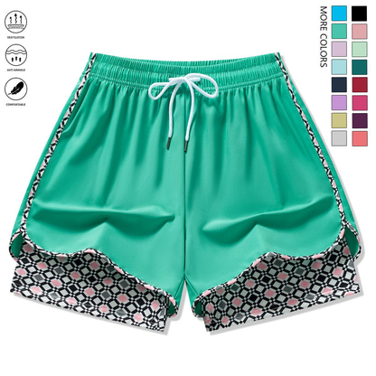 Set of 3 women’s casual athletic shorts featuring elastic waistband with lining