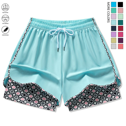 Set of 3 women’s casual athletic shorts featuring elastic waistband with lining