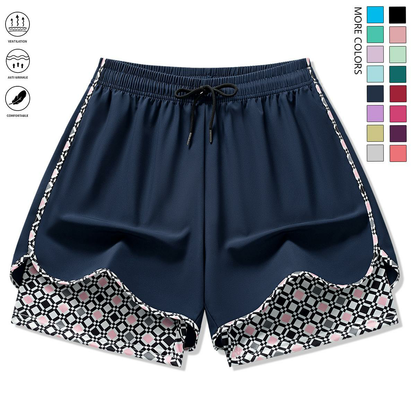 Set of 3 women’s casual athletic shorts featuring elastic waistband with lining