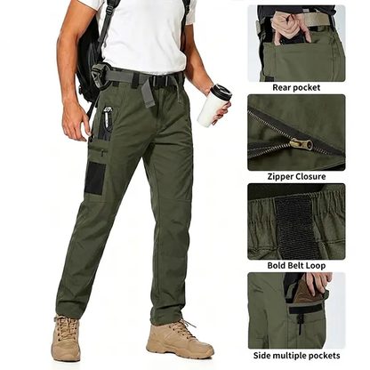 Men's Solid Color Waterproof Tactical Work Pants