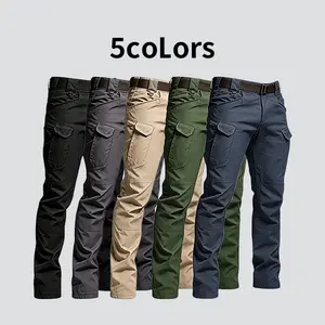 Men's Solid Color Waterproof Tactical Work Pants